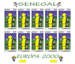 SENEGAL SHEET IMPERF DEDICATED THE TOPIC EUROPA 2000