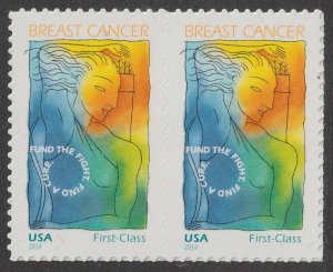 US B5 Breast Cancer first class semipostal horz pair MNH 2014