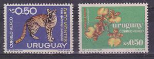 URUGUAY SC#C419/20 MNH STAMP fauna wild cat ocelot orch