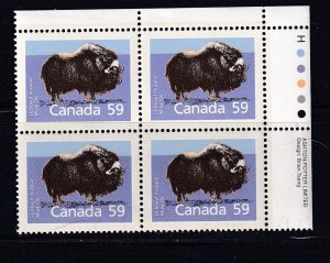 Canada 1988 - Mammal Def. Musk Ox - MNH PL.Block UR # 1174