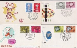 BELGIUM 1958-92 4 various EUROPA FDCs......................................B1059