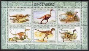Mozambique 2007 Dinosaurs #1 perf sheetlet containing 6 v...