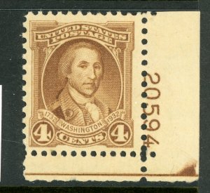 USA 1932 Washington Bicentennial 4¢ Brown Scott 709 PNS Mint B631