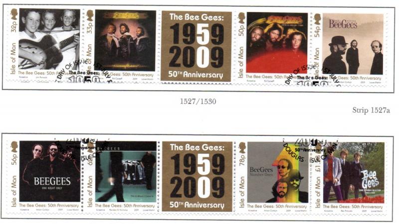 Isle of Man Sc 1326-7 2009 50 Years Bee Gees stamp set used
