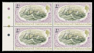 Falkland Is 1994 QEII 4d WATERMARK CROWN TO RIGHT OF 'CA' block MNH. SG 259w.