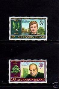 ASCENSION - 1974 - SIR WINSTON CHURCHILL - UN - BLENHEIM - MINT SET!