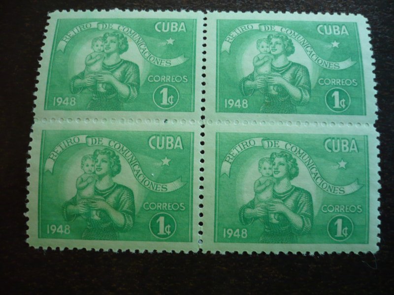 Stamps - Cuba - Scott# 415-417 - Mint Hinged Set of 3 Stamps in Blocks of 4