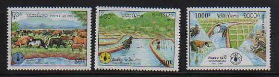 Laos MNH sc# 1247-9 Cows 2012CV $4.75