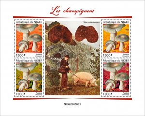 NIGER - 2022 - Mushrooms - Perf 4v Sheet #1 - Mint Never Hinged