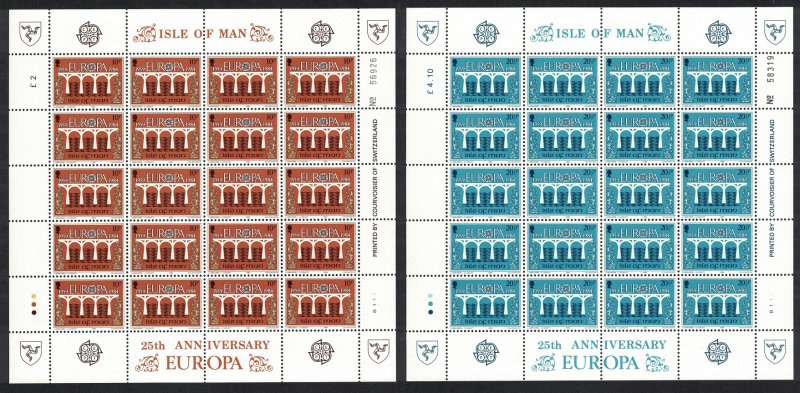 Isle of Man Europa CEPT 2v 25th Anniversary Sheetlets of 20 stamps 1984 MNH