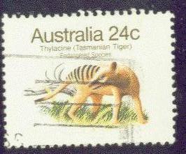 AUSTRALIA  788 USED 1981 WILDLIFE-TASMANIAN TIGER
