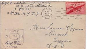 United States A.P.O.'s 6c Transport 1944 U.S. Army Postal Service 536 Dijon, ...