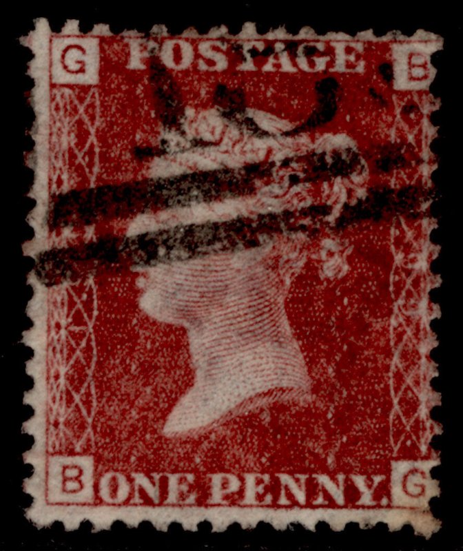 GB QV SG44, 1d lake-red PLATE 199, USED. BG
