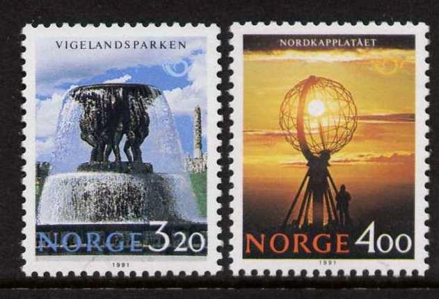 Norway 995-6 MNH Tourism, Sculpture, Art