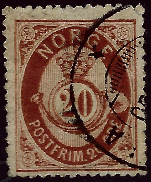 Norway  SC #43 Fine Used upper right corner tear Cat $19...Great Value!