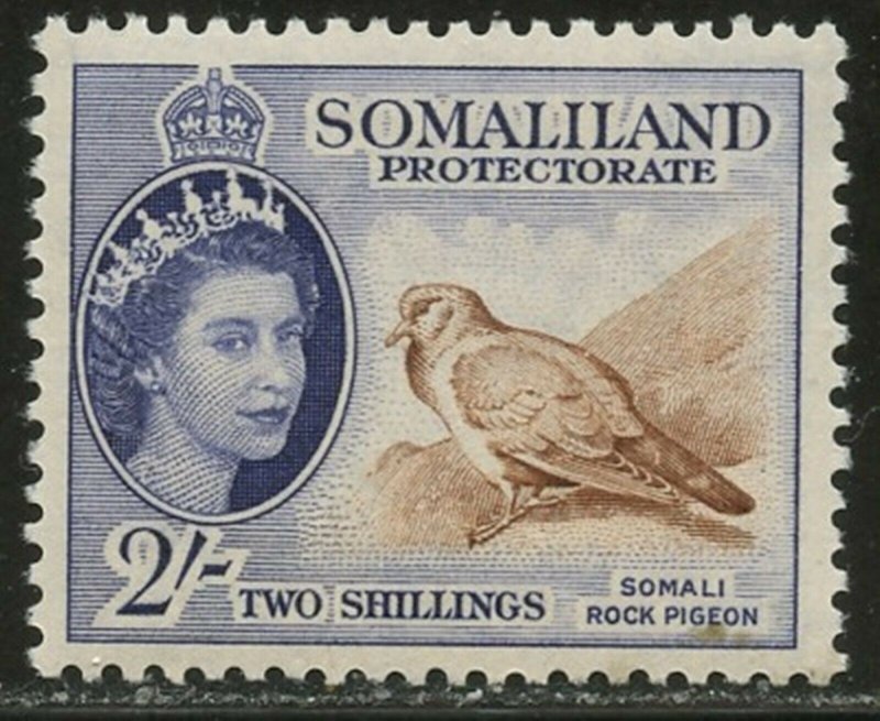 SOMALILAND PROT. Sc#137 SG146 1953 QEII 2sh High Value  OG Mint LH