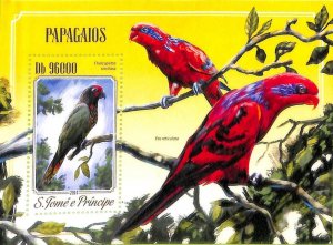 A8592 - S.TOME -  Stamp Sheet - 2014 birds, PARROTS