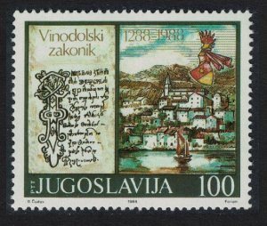 Yugoslavia 700th Anniversary of 'Vinodol Law Codex' 1988 MNH SG#2428