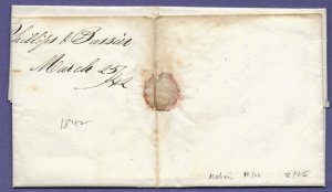 PHILADELPHIA, Pa. 1842  STAMPLESS FOLDED LETTER, US POSTAL HISTORY COVER.