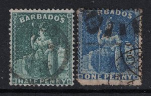 Barbados SC# 44 & 45 Used - S19236