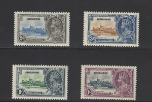 Gibraltar Scott #100-103 Mint Light Hinge 1935 Silver Jubilee Issue Stamps