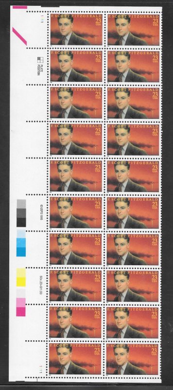 #3104 MNH Plate Block Strip of 20