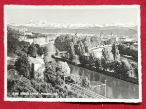 WW2 WWII Switzerland photo postcard Zurich Platzspitz to Germany 1938