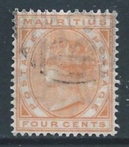 Mauritius #71 Used 4c Queen Victoria - Wmk. 2 - Orange