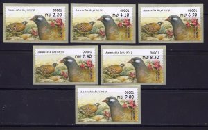 ISRAEL STAMP 2015 SAND PARTRIDGE 6 ATM MACHINE # 001 LABEL BIRDS FAUNA