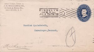 U.S. 1898  J.H. Williams & Co. Brooklyn N.Y. Cancel Pre Paid Envelope Ref 45672