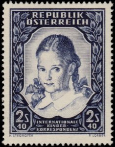 ✔️ AUSTRIA 1952 - INT. YOUTH CORRESPONDENCE - Sc. 583 Mi. 976 MNH ** €15  [12.6]