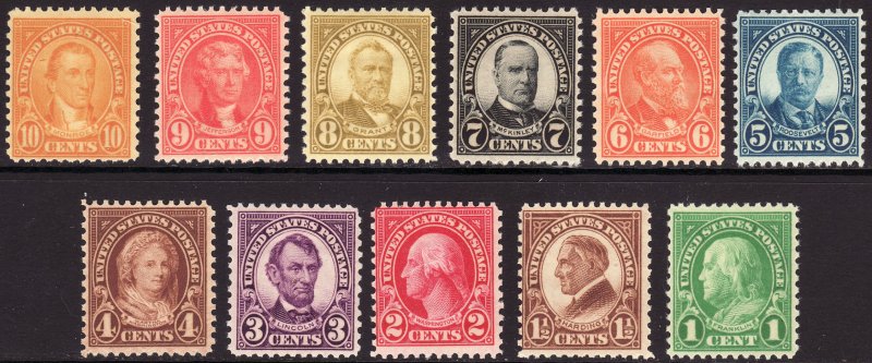 1926 -1934 U.S complete set MNH Sc# 632 / 642 (no 634A) CV $28.00