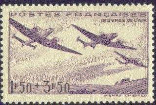 FRANCE B130 MNH 1942 AIRMEN SURTAX