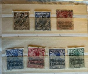 1905 German Morocco Scott 22, 23, 24, 25, 26