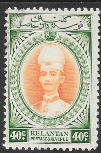 MALAYA KELANTAN SG50 1937 40c ORANGE & BLUE-GREEN USED*