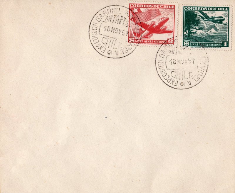 Chile 1957 GABRIEL GONZALEZ VIDELA ANTARCTIC EXPEDITION Cover Postal History