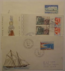 FRANCE HAND PAINTED  FDC  1969 ALSO 2 DIFF EVENTS 1969