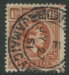 Jamaica -Scott 118 - KGVI Definitive -1938 - Used - Single 1.1/2p Stamp