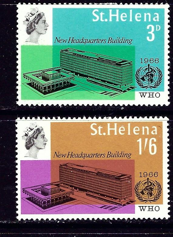 St Helena 190-91 MH 1966 WHO Headquarters Bldg