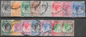 SINGAPORE SG1/15 1948 DEFINITIVE SET p14 USED