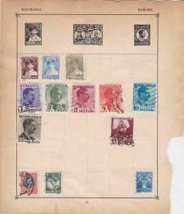 Romania Stamps on Album Page ref  R 18876