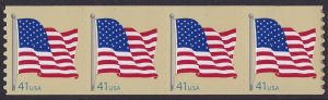 US 4188 Old Glory 41c coil strip 4 AVR MNH 2007