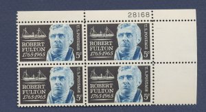 USA - Scott 1270 - MNH plate block . UR plate  28168 - Robert Fulton 1965