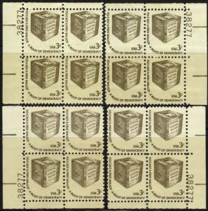 US Stamp #1584 MNH - Ballot Box Shiny Gum Matched Set of Plate Blocks of 4