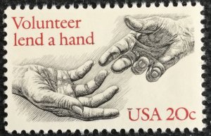 US MNH #2039 Single Volunteer Lend a Hand SCV $.40