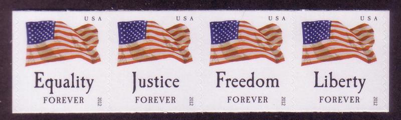 4640a US 2012 New Issue (45c) Flags SSP coil strip of 4, MNH