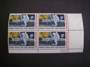 Scott C76, 10c Moon Landing, PB4 #31401 LR, MNH Airmail Beauty