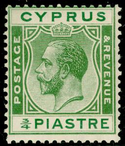 CYPRUS SG105, ¾pi green, NH MINT.