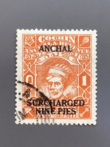 Cochin (India) 78 VF Used. Scott $ 5.00