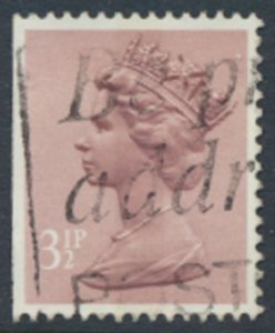 GB  Machin 3½p SG X860  1 band Used SC# MH40  see scans & details